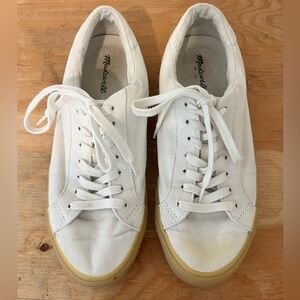 MADEWELL Sidewalk low top white canvas sneakers Women’s size 8.5